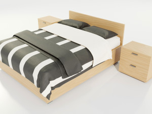 Double Bed Modèle 3D