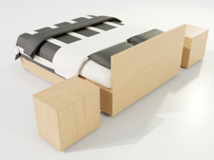 Double Bed Modèle 3D