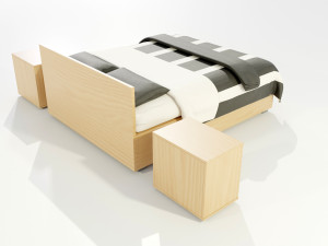 Double Bed Modèle 3D