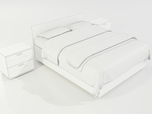 Double Bed Modèle 3D