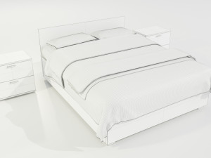 Double Bed Modèle 3D