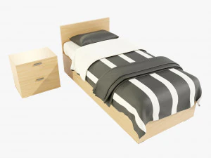 Einzelbett 3D Modell