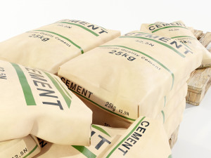 Pallet with Cement Bags 3Dモデル
