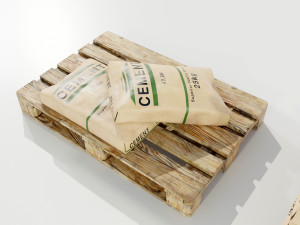 Pallet with Cement Bags 3Dモデル