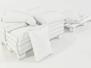 Pallet with Cement Bags 3Dモデル