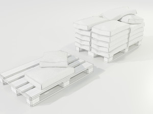 Pallet with Cement Bags 3Dモデル
