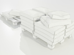 Pallet with Cement Bags 3Dモデル