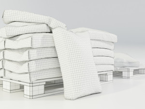 Pallet with Cement Bags 3Dモデル