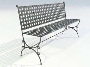 Panchina in ferro battuto Modello 3D