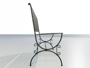 Panchina in ferro battuto Modello 3D