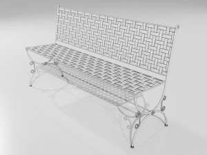 Wrought Iron Bench 3D Модель