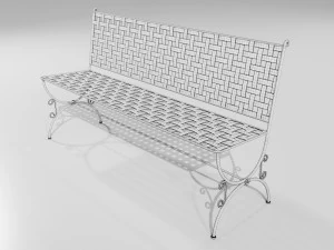 Panchina in ferro battuto Modello 3D