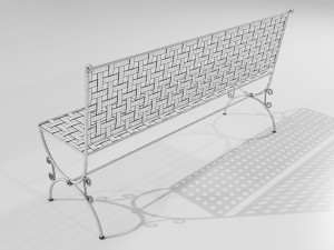 Wrought Iron Bench 3D Модель