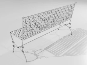 Panchina in ferro battuto Modello 3D
