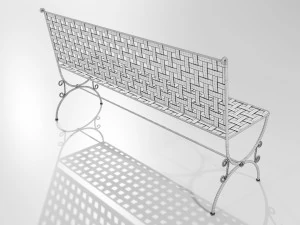 Panchina in ferro battuto Modello 3D