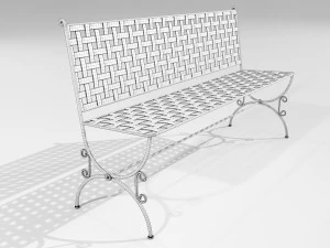 Panchina in ferro battuto Modello 3D