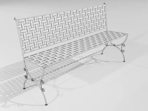 Panchina in ferro battuto Modello 3D