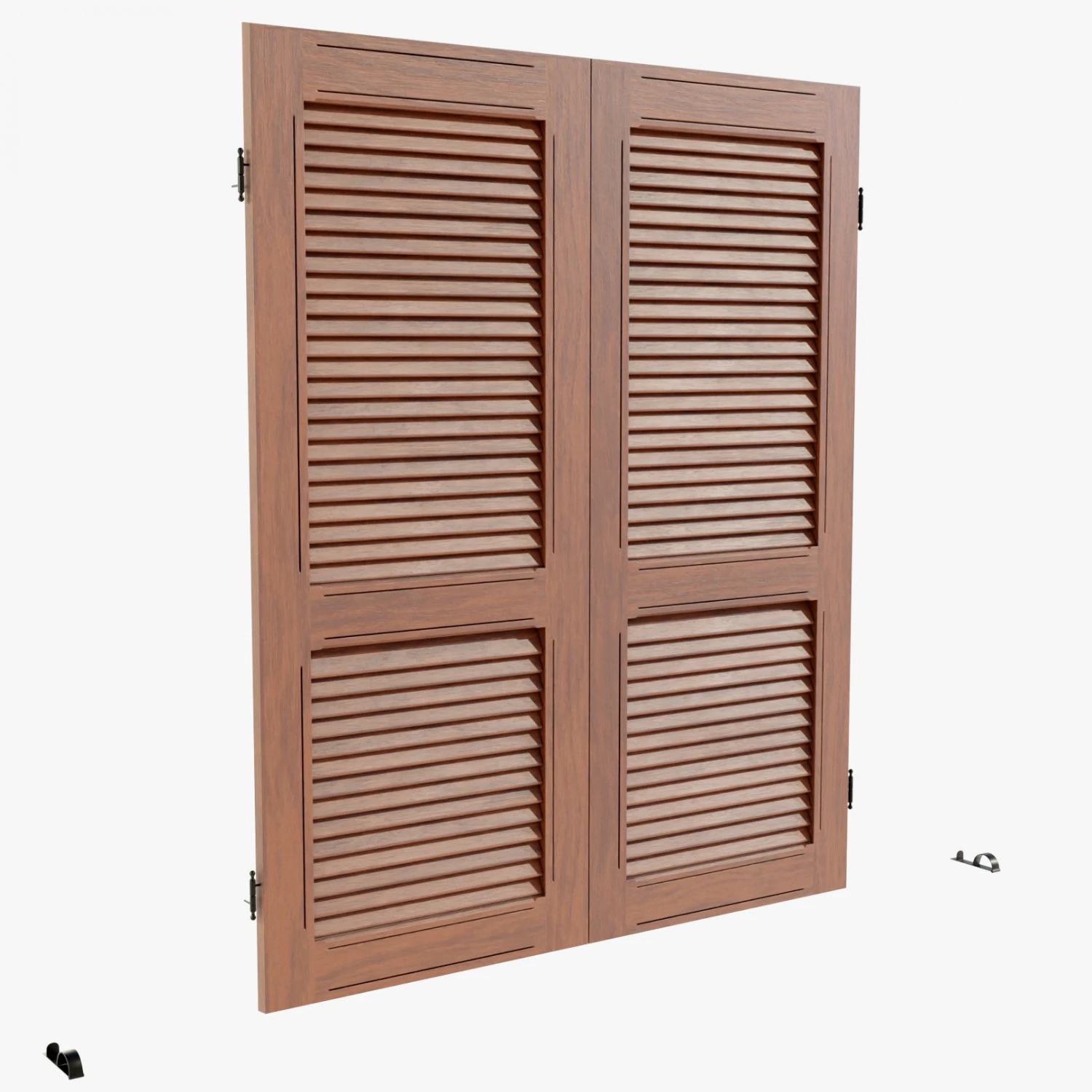 Wood Shutters 3D Model .c4d .max .obj .3ds .fbx .stl .blend 