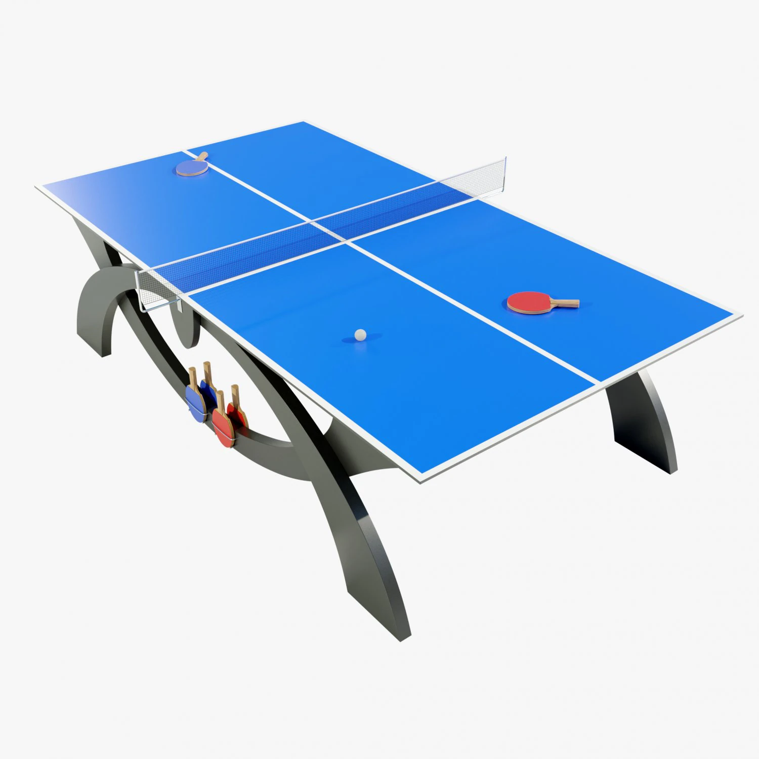 Ping Pong Table 3D Model .c4d .max .obj .3ds .fbx .stl .blend 