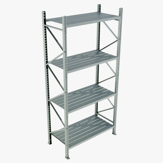 Industrial Metal Shelf Model 3D .c4d .max .obj .3ds .fbx .stl .blend 