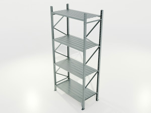 Industrial Metal Shelf Model 3D