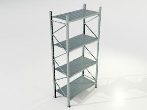 Industrial Metal Shelf Model 3D