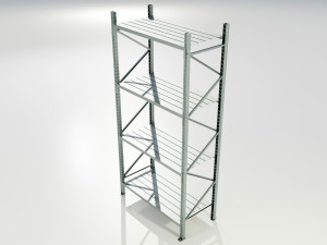 Industrial Metal Shelf Model 3D