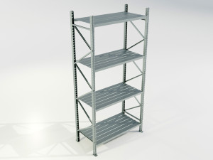 Industrial Metal Shelf Model 3D