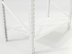 Industrial Metal Shelf Model 3D