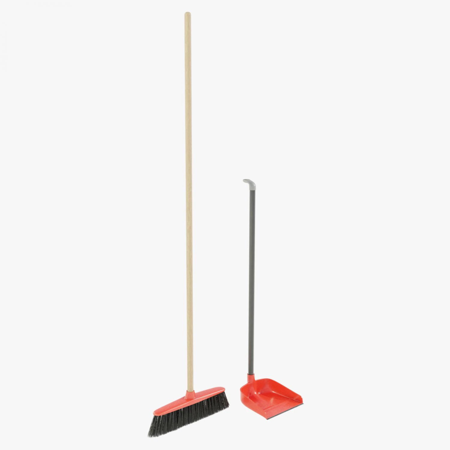 Broom and Dustpan 3D Model .c4d .max .obj .3ds .fbx .stl .blend 