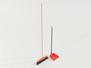 Broom and Dustpan 3D Model