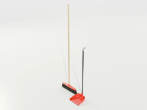 Broom and Dustpan 3D Model
