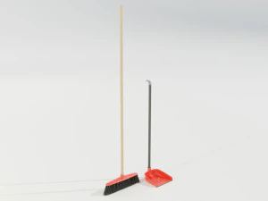 Broom and Dustpan 3D Model