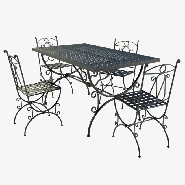Iron Table and Chairs 3Dモデル .c4d .max .obj .3ds .fbx .stl .blend 