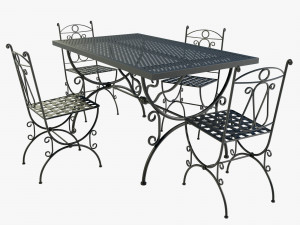 Iron Table and Chairs 3D Model