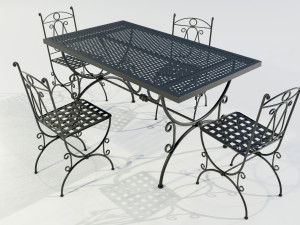 Iron Table and Chairs 3Dモデル