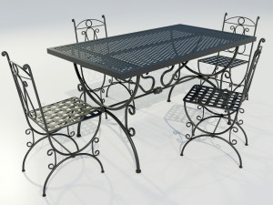 Iron Table and Chairs 3Dモデル