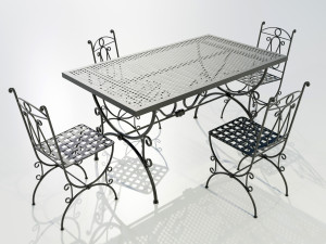 Iron Table and Chairs 3Dモデル