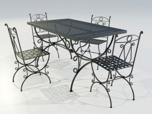 Iron Table and Chairs 3Dモデル