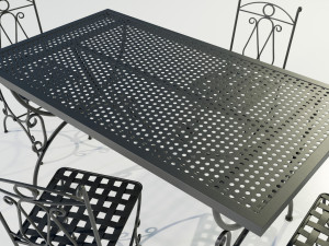 Iron Table and Chairs 3Dモデル