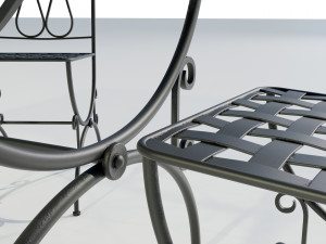 Iron Table and Chairs 3Dモデル
