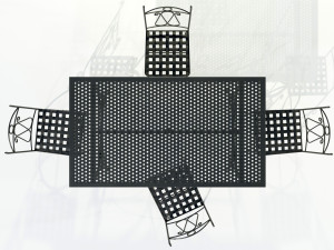 Iron Table and Chairs 3Dモデル