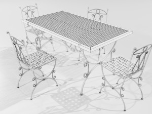 Iron Table and Chairs 3Dモデル