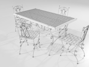Iron Table and Chairs 3Dモデル