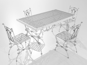 Iron Table and Chairs 3Dモデル