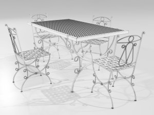 Iron Table and Chairs 3Dモデル
