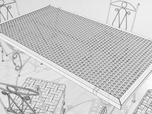 Iron Table and Chairs 3Dモデル