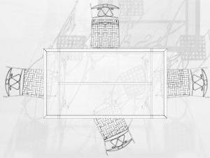 Iron Glass Table and Chairs 3Dモデル