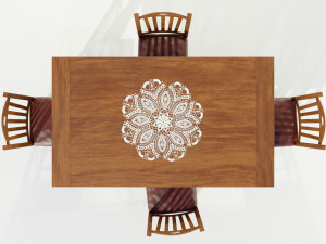Wooden Dining Table 3D मॉडल