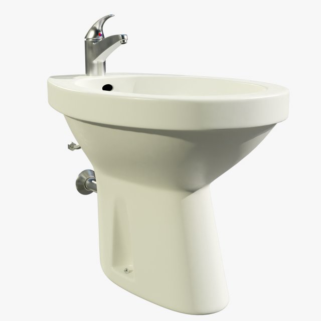 Bidet 3D Model .c4d .max .obj .3ds .fbx .stl .blend 